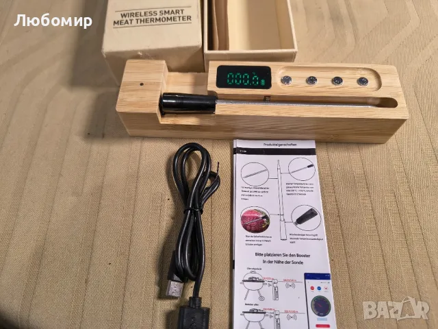 Кухненски термометър за месо, безжичен, смарт, с приложение, снимка 3 - Други - 49659479