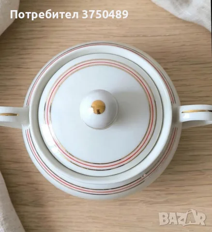 Порцеланов чайник и захарница, снимка 6 - Прибори за хранене, готвене и сервиране - 55970885