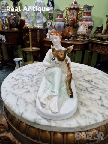 Стара уникална антикварна порцеланова фигура статуетка композиция 