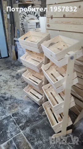 Дървени стелажи за плод и зеленчук, снимка 16 - Стелажи и щандове - 48841107