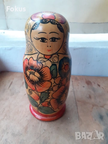 Матрьошка стара руска дарвена кукла 3 в 1, снимка 2 - Антикварни и старинни предмети - 54030862