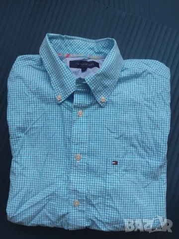 Tommy Hilfiger 100% оригинална мъжка риза с къс ръкав, снимка 3 - Ризи - 51240916