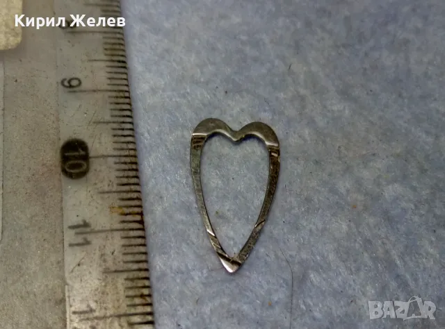 СТАР СТИЛНО ОРНАМЕНТИРАН НЕЖЕН СРЕБЪРЕН ПЕНДАНТ СЪРЧИЦЕ СРЕБРО ВИСОКА ПРОБА с БЯЛА ПОЗЛАТА 49487, снимка 7 - Антикварни и старинни предмети - 49682718