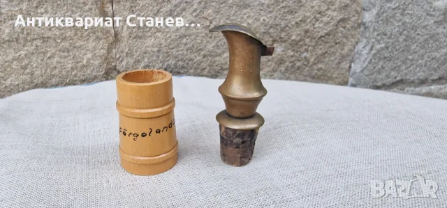 Стар шведски месингов наливник за бутилки, снимка 4 - Сервизи - 55772191