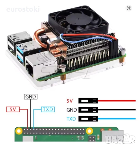 52Pi ултратънък ICE охладител на процесора тип кула за Raspberry Pi 4 Модел B, нископрофилен охладит, снимка 7 - Други - 51840292