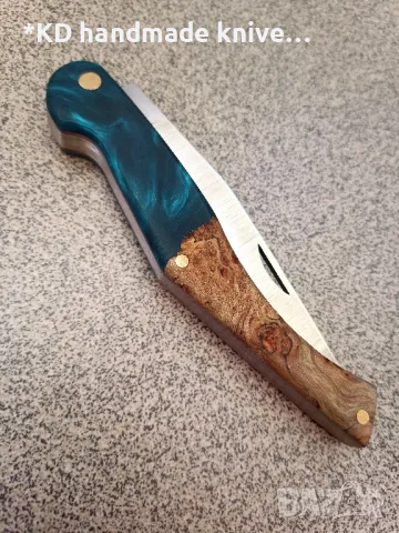 Сгъваем нож "Кондре" ръчно изработен + ПОДАРЪК кания, снимка 3 - Ножове - 48725453