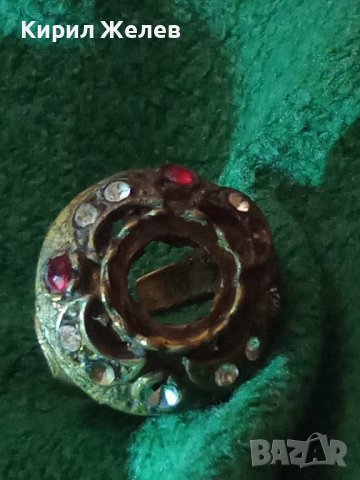 СТАРИНЕН ВЪЗРОЖДЕНСКИ ПРЪСТЕН САЧАН БРОНЗ УНИКАЛНА РЪЧНА МАЙСТОРСКА ИЗРАБОТКА с КАМЪНИ БИЖУ 17533, снимка 18 - Антикварни и старинни предмети - 33046715