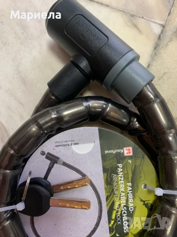 Велокатинар с 2 ключа / Бронирана кабелна ключалка за велосипед 98см., снимка 3 - Аксесоари за велосипеди - 50778565