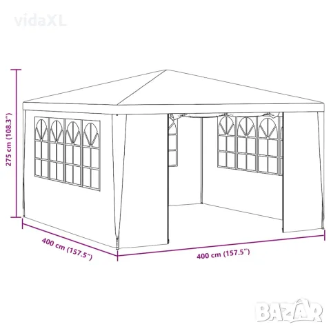 vidaXL Професионална парти шатра със стени 4х4 м зелена 90 г/м², снимка 10 - Къмпинг мебели - 56147599