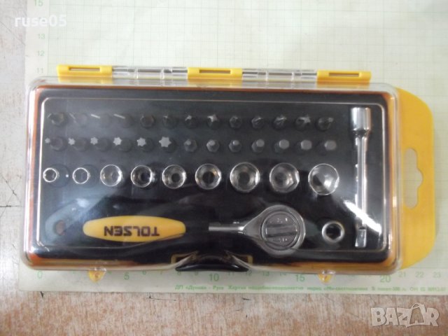 Комплект "TOLSEN" тресчотка с битове и вложки 38 части нов, снимка 2 - Гедорета - 39908880