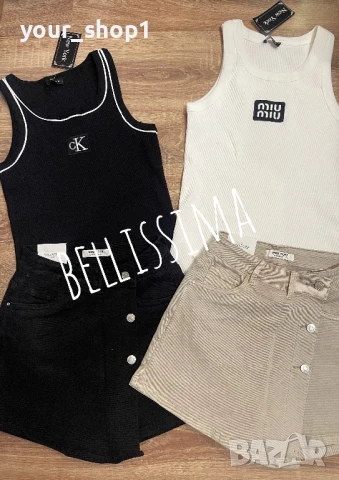 Къса дънкова пола/панталон потник рипс Calvin Klein Miu Miu , снимка 2 - Потници - 50711092