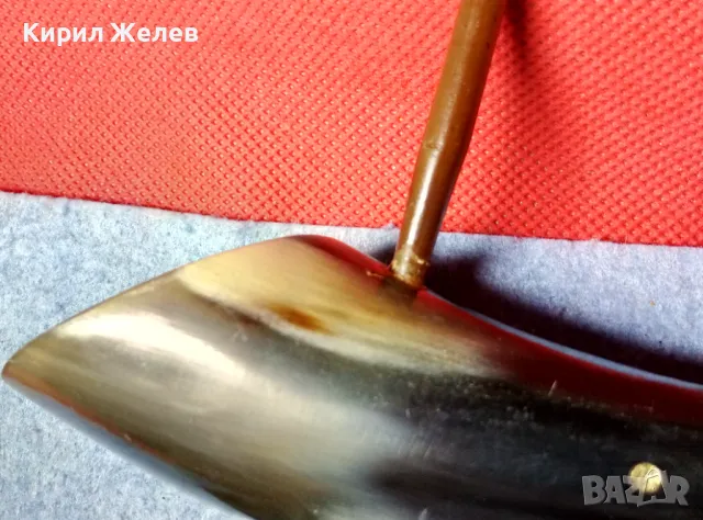 Стара ФИГУРКА КОРАБЧЕ от БИВОЛСКИ РОГ РЪЧНА МАЙСТОРСКА ХУДОЖЕСТВЕНА РЕТРО ИЗРАБОТКА 47821, снимка 5 - Колекции - 47971060