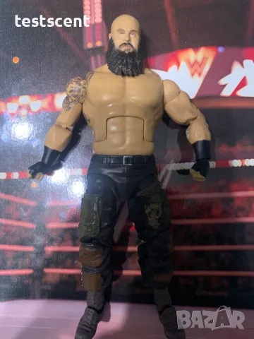 Екшън фигура WWE Braun Strowman Брон Строуман Elite Mattel играчка figure bald, снимка 5 - Колекции - 48386480
