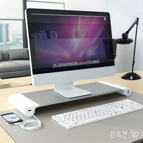 Алуминиева Стойка за Лаптоп/Монитор за Бюро Apple iMac  / Лаптоп MacBook Pro AiR за работно бюро, снимка 4 - Монитори - 26023287