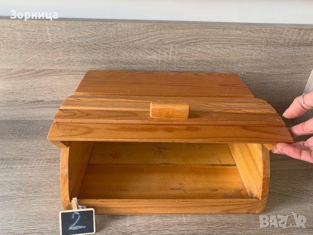 Дървена кутия за хляб, снимка 5 - Органайзери - 21078904