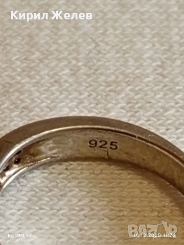 Елегантен сребърен пръстен с ювелирно инкрустирани цирконий ръчна изработка 34513, снимка 6 - Пръстени - 52719254