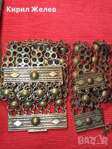 19 Век 2 ПОСРЕБРЕНИ БРОНЗОВИ ВЪЗРОЖДЕНСКИ ЕТНО ГРИВНИ РЪЧНА МАЙСТОРСКА ПЛЕТКА с ЩИФТ за НОСИИ 46827, снимка 2 - Антикварни и старинни предмети - 33215991