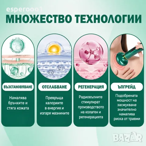 Антицелулитен вакуумен масажор за тяло с вендузи, снимка 8 - Масажори - 55877162