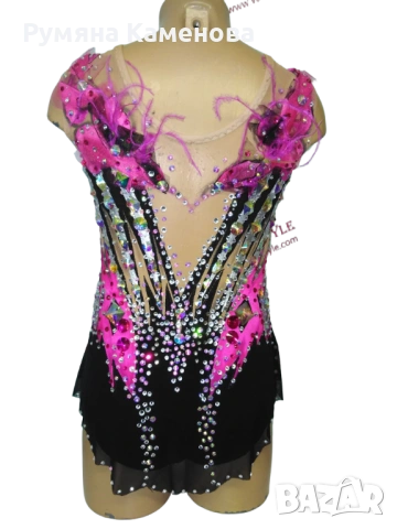 Ефектно черно - розово трико за художестнвена гимнастика, снимка 2 - Художествена гимнастика - 53130790