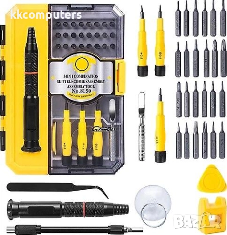 Комплект инструменти за ремонт на мобилен телефон - 8150 (34 в 1) Баркод : 403455