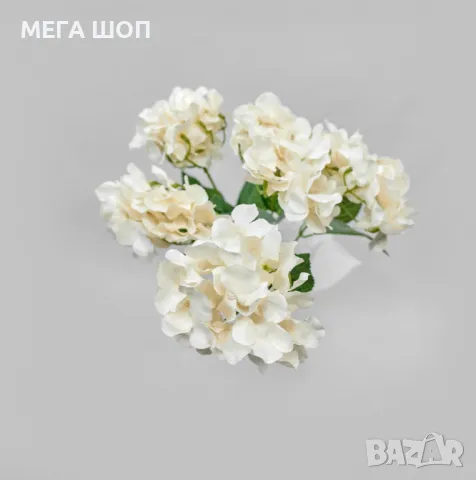 Луксозни букети от изкуствени хортензии – елегантна украса без грижи, снимка 5 - Изкуствени цветя - 50346536