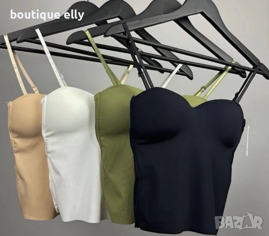 дамски топ в черно, бяло и розово, снимка 2 - Корсети, бюстиета, топове - 51770353