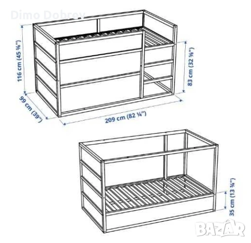 Детско легло ИКЕА, снимка 4 - Мебели за детската стая - 53937576