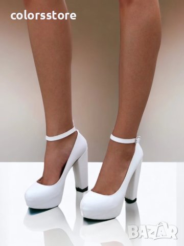 Обувки на ток - бяла кожа - FL88, снимка 2 - Дамски обувки на ток - 44155955