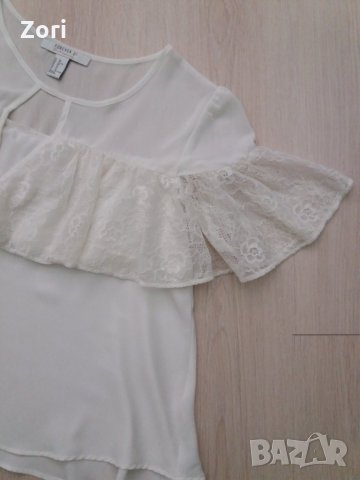 Красива бяла блуза с дантелени къдрички размер ХЛ/2ХЛ , снимка 3 - Ризи - 29487441