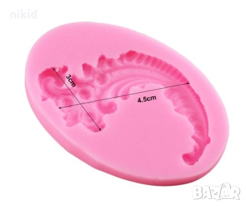 ОР69 Извит орнамент с пъпки рози силиконов молд форма за фондан шоколад декор торта украса, снимка 2 - Форми - 32175570