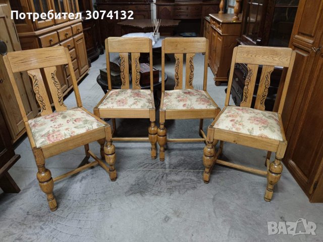 Трапезни столове с фрезовани крака (материал дъб), снимка 7 - Столове - 39107976
