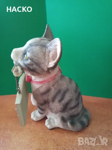 Градинска Фигура Мяукащо Коте от Полеризин с Датчик за Движение, снимка 4 - Градински мебели, декорация  - 47701569