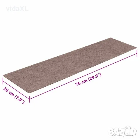 vidaXL Изтривалки за стълби, самозалепващи се, 15 бр., 76x20 см, светлокафяви, правоъгълни, снимка 8 - Изтривалки - 56146814