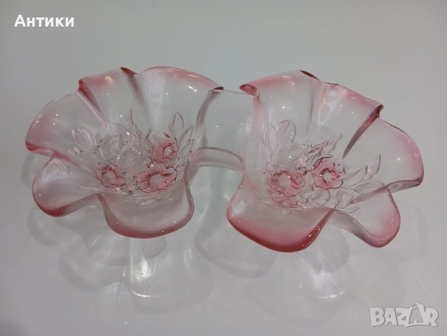 Кристална двойна купа , снимка 4 - Прибори за хранене, готвене и сервиране - 52627525