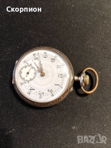 Швейцарски СРЕБЪРЕН джобен часовник Remortoir - 6 РУБИНА - ПРОМОЦИЯ, снимка 17 - Джобни - 47156792