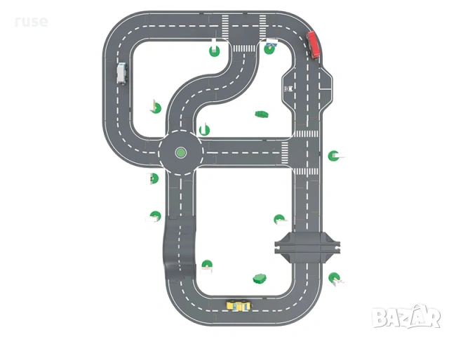 НОВИ! Дървена писта 4м с 3 дървени коли Градски улици, снимка 3 - Коли, камиони, мотори, писти - 54220428