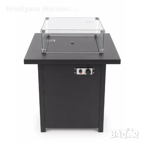Газов градински отоплител тип огнище 13 kW с лавови камъни и стъклена защита, снимка 3 - Отоплителни печки - 56082056