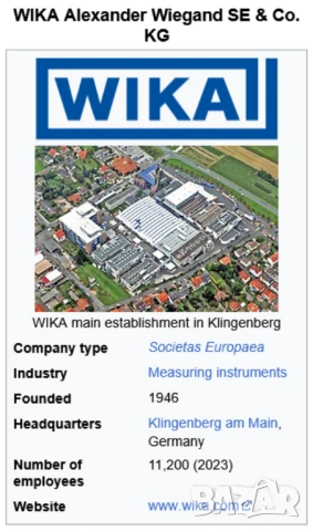 Нови Оригинални WIKA Немски МАНОМЕТРИ 0-1 Bar Ф63мм резба G1/4” Радиален Неръждаем с Глицерин БАРТЕР, снимка 6 - Резервни части за машини - 50491033