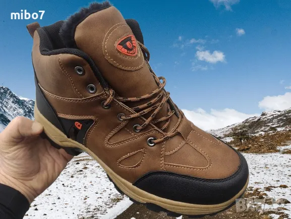 Мъжки зимни боти с топъл хастар в кафяво -Caidai., снимка 2 - Мъжки боти - 48349375