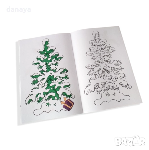 6204 Коледна книжка за оцветяване Весела Коледа, снимка 3 - Ученически пособия, канцеларски материали - 52630427