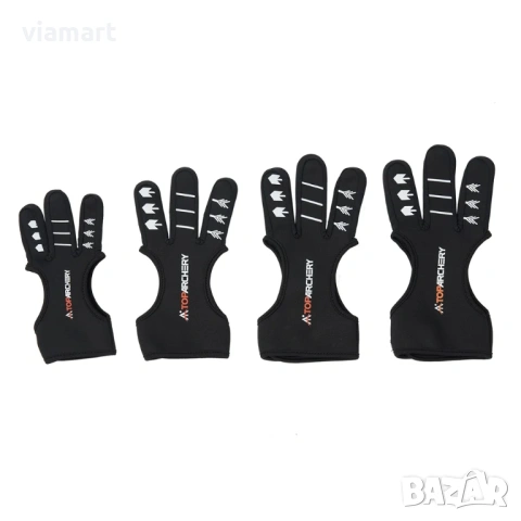 Ръкавица за стрелба с лък TopArchery Black, Размер S-XL, Протектор за три пръста, снимка 5 - Лъкове и арбалети - 54265300