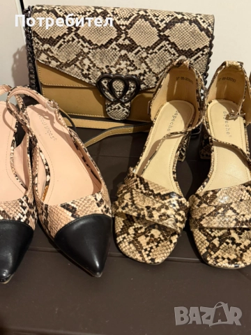 Дамска чанта и обувки Змийски принт