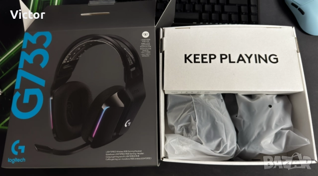 Гейминг слушалки Logitech - G733, lightspeed wireless, безжични, черни, снимка 4 - Слушалки за компютър - 52651968