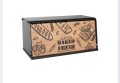 Стилна кутия за хляб с вградена дъска за рязане, снимка 1 - Кутии за съхранение - 31448319