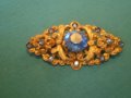 антикварна брошка  сини кристали , снимка 9