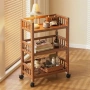 Шкаф на колела, етажерка, бамбуков рафт, 30 x 50 x 82 см, снимка 3