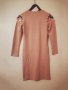 Нова розова бежова рокля с дълъг ръкав S размер, снимка 2