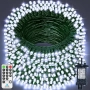 40 метра 800 LED коледни лампички с дистанционно и таймер, 8 режима, студено бяло, снимка 1