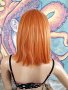 👑 💗Ново ! Уникална Дизайнерска Перука Боб Стил Прическа в Оранжев Цвят с Бретон💋 КОД : 9066💗 👑 , снимка 7