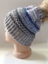 Дамска плетена шарена шапка-77, снимка 2